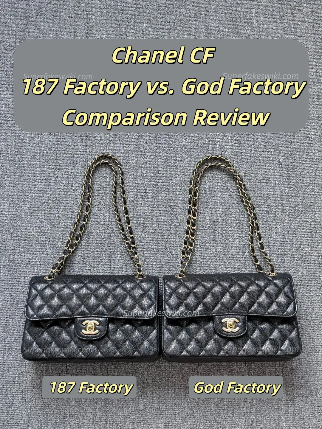 187 Factory vs. God Factory: Chanel CF Black Caviar Light Gold Hardware (LGW) Comparison Review