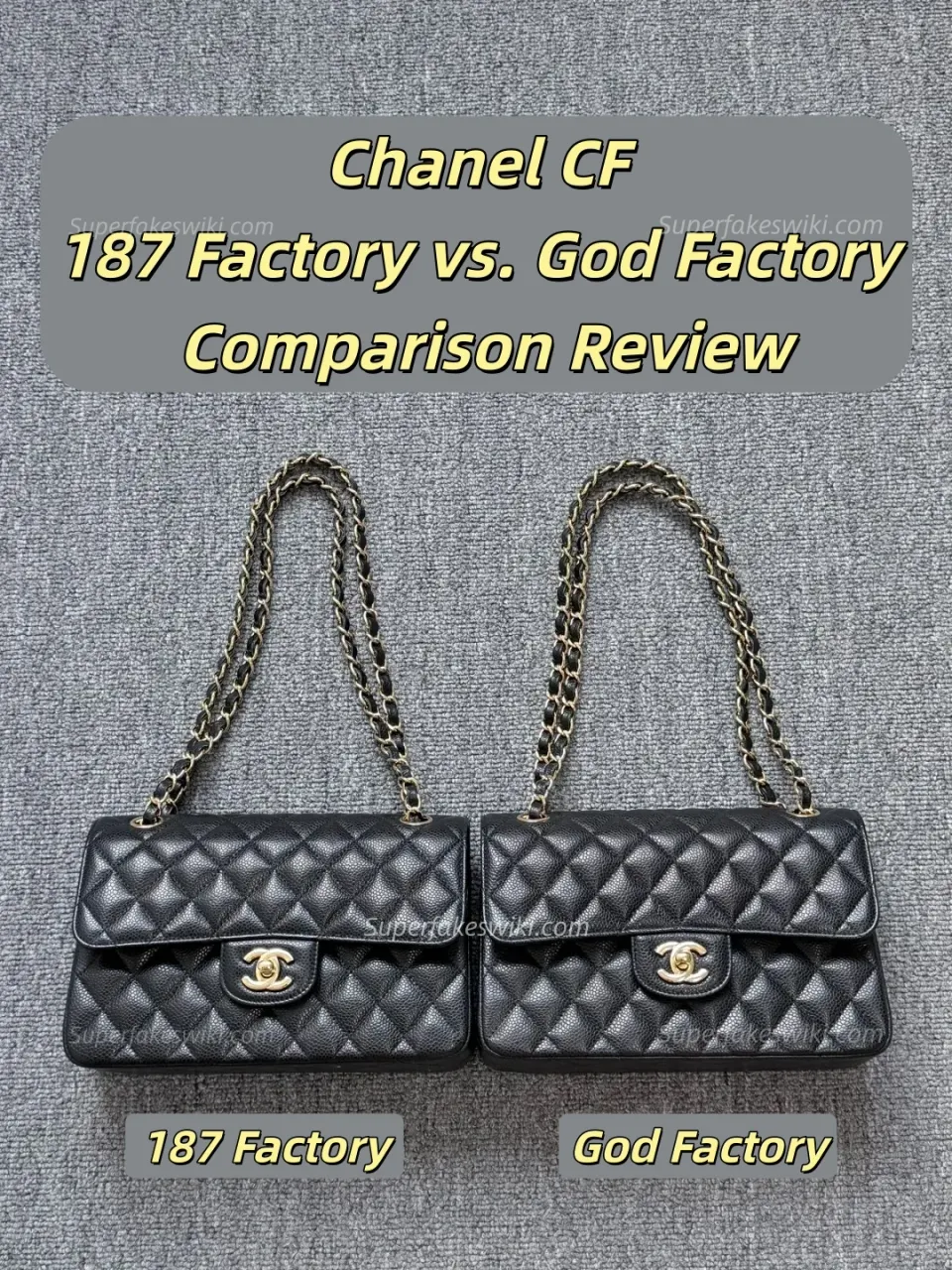 187 Factory vs. God Factory: Chanel CF Black Caviar Light Gold Hardware (LGW) Comparison Review