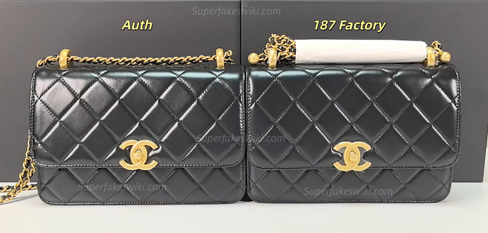 A 10x Price Gap: Chanel 25S Flap with Double Gold Ball Authentic vs. 187 Factory King — Where Exactly is the 10% Difference?